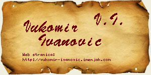Vukomir Ivanović vizit kartica